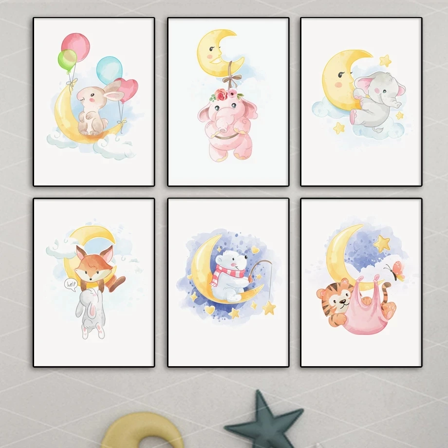 Картина на стену с мультяшными животными 5D «сделай сам» алмазная живопись плакаты и принты настенные картины для декора детской комнаты