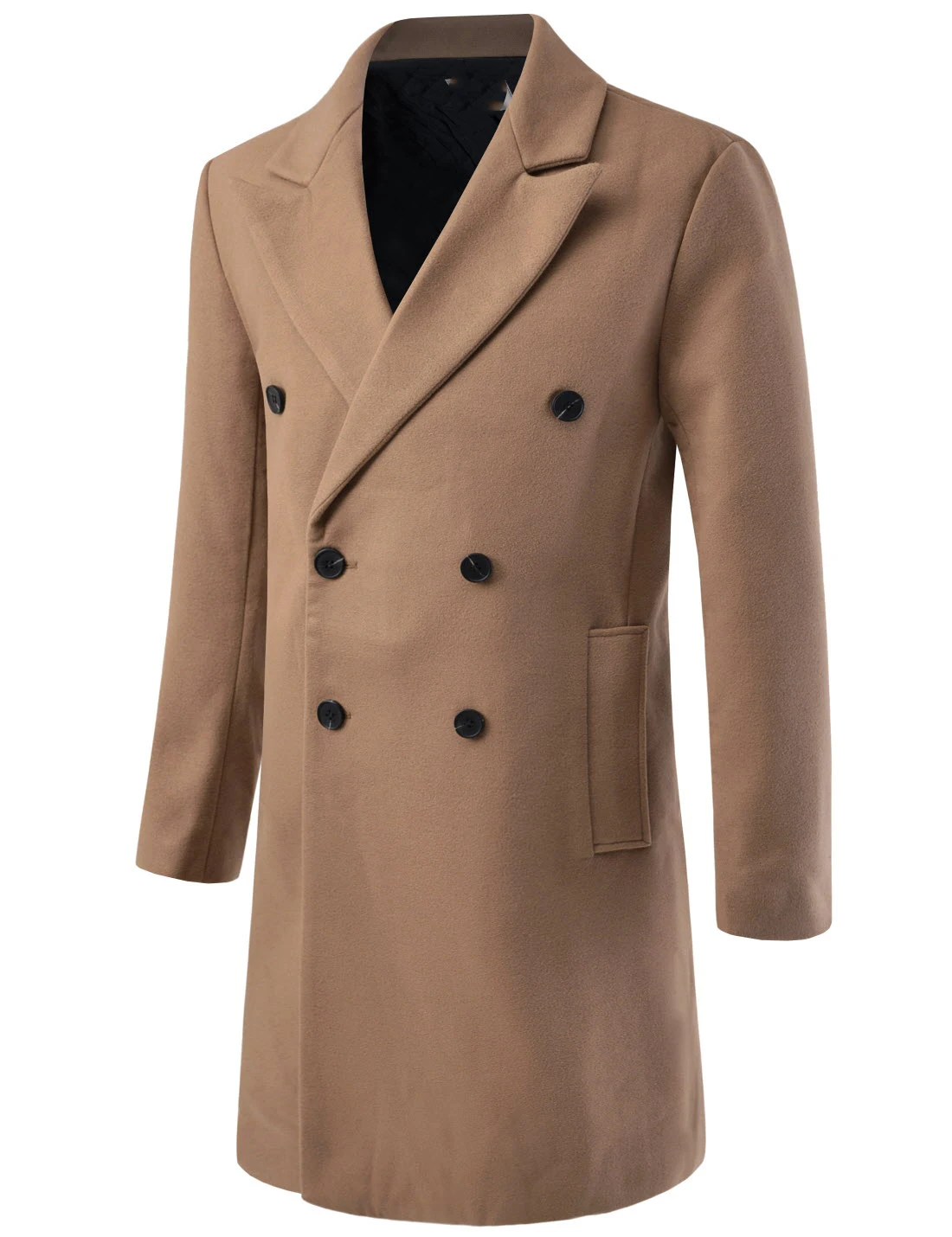 Новинка; Классическая мужская мода пальто шерстяное длинное Мужское осеннего и зимнего сезона мужское средней длины Лучшее качество; Цвета: коричневый цвет