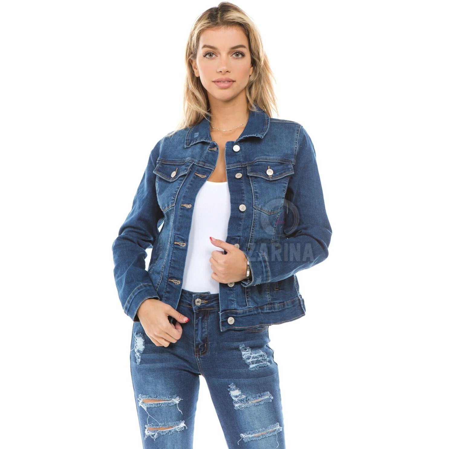 
Factory High Quality Lady Denim Short Jackets Juniors Denim Jackets High Quality Wholesale New Short Top Women Denim Jacket 
