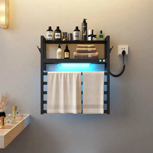 
Deluxe Edition R-102A Series electric heated drying rack towel warmer Smart electric towel rack White/Black 70W 