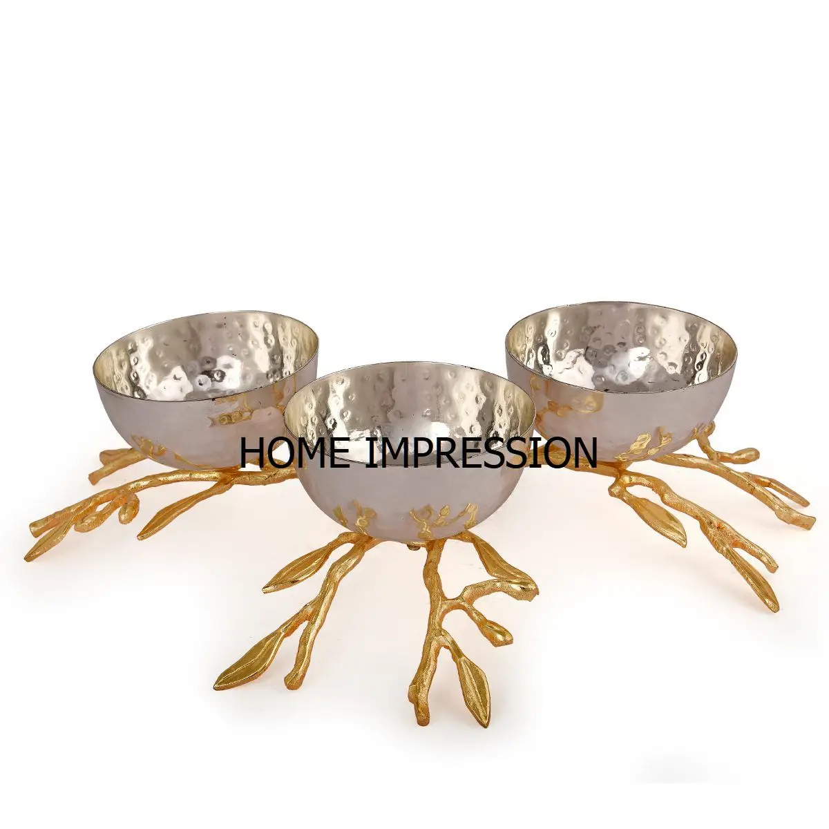 Most Designer Indian Metal World Gold And Silver Shiny Luxury Bowls Dinnerware chocolate bowl Home Usage Bowls For Best Price