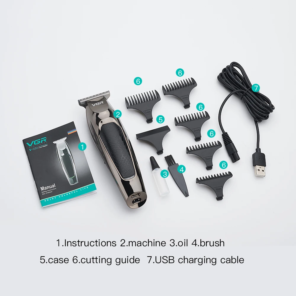 Dual voltage USB rechargeable Haircut Kit  Barber Stainless Steel Electric Hair Cutter Multifunctional Brush Motor Hair Trimmer