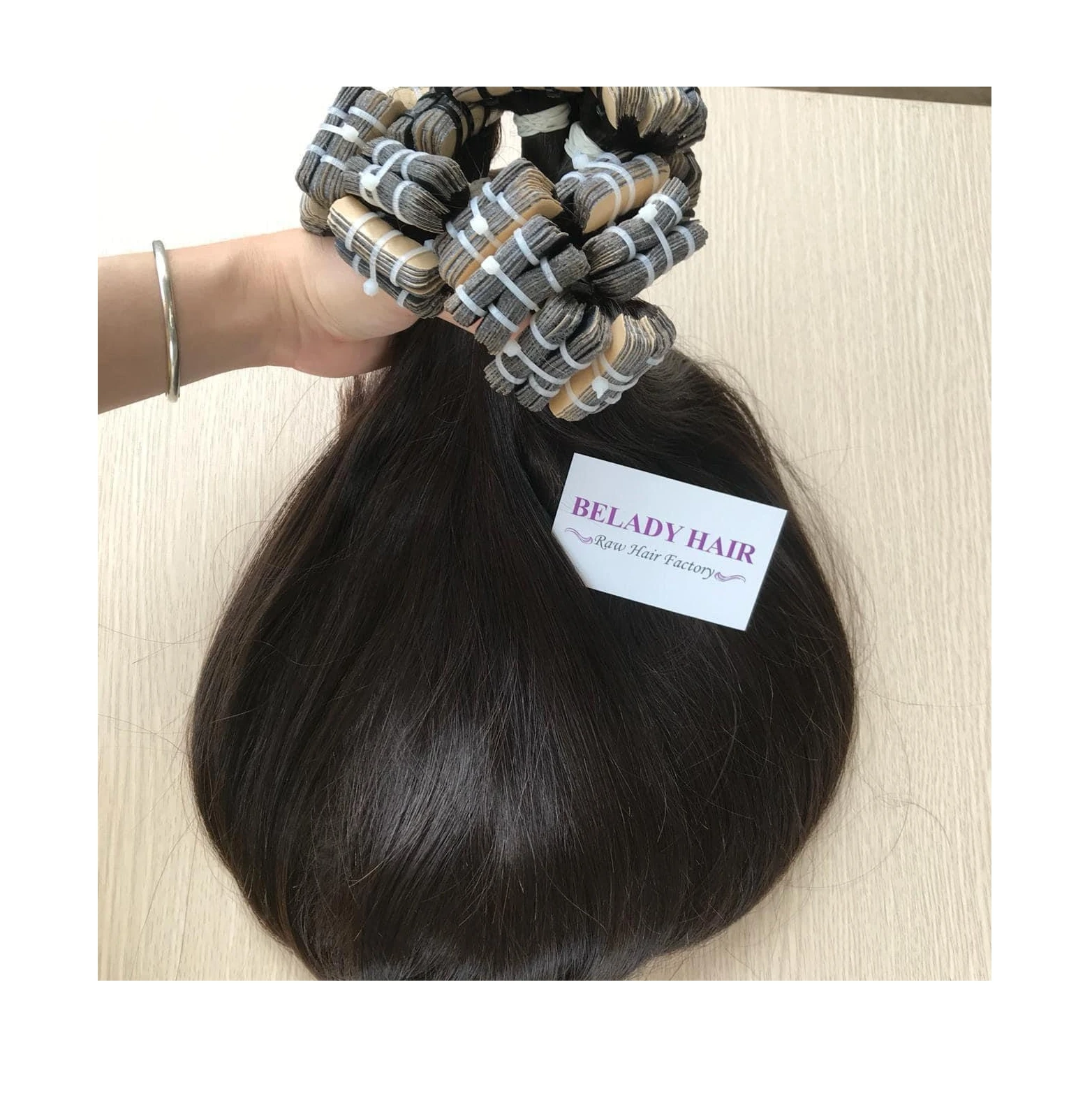 Вьетнамское наращивание волос с выравненной кутикулой, супер двойное натяжение, лучшее качество, текстура коричневого плетения