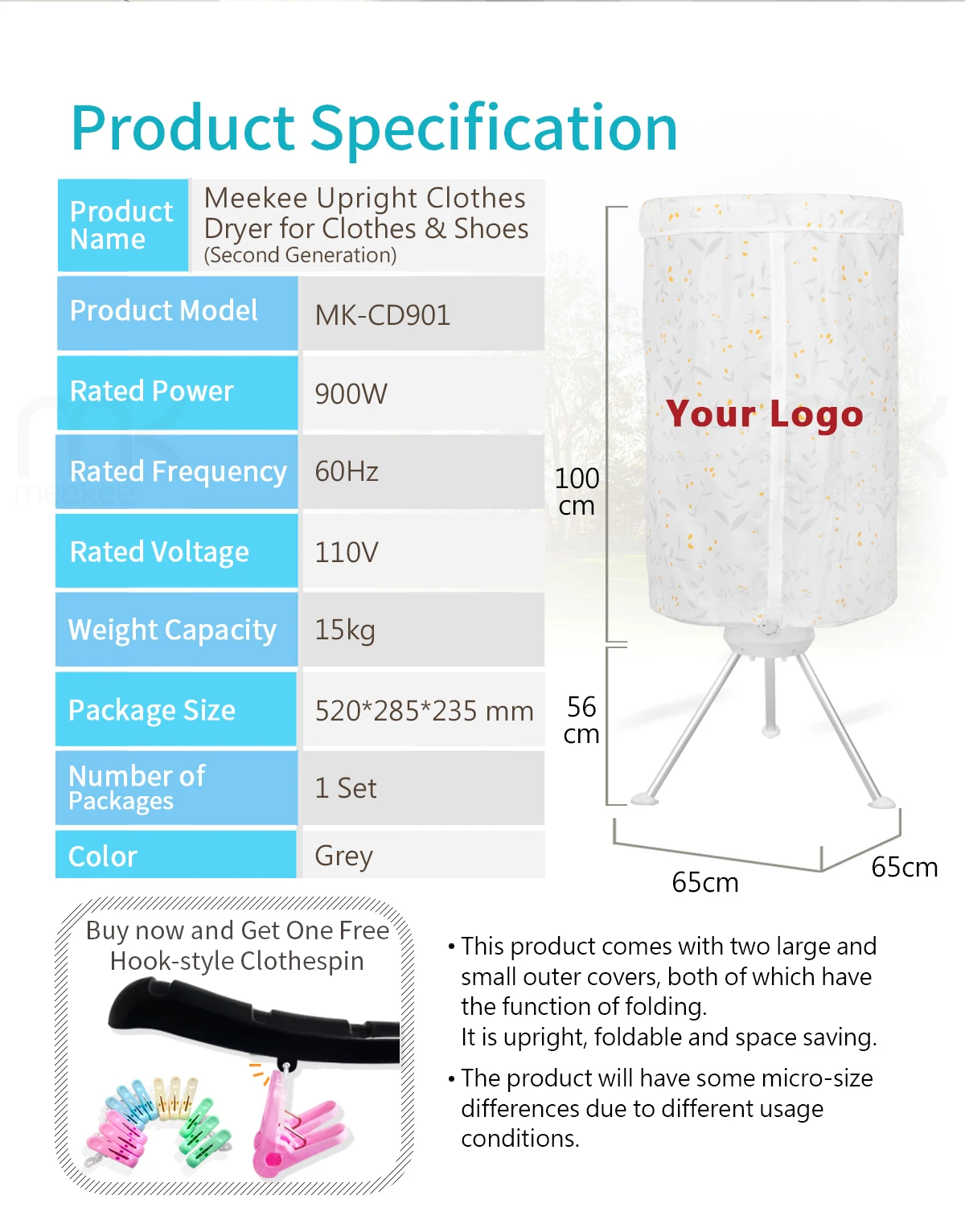 Portable clothing heat dryer for shoes and clothes