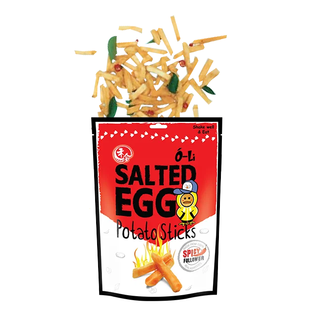 100 percent real potato Potato stick Salted Egg Spicy flavor