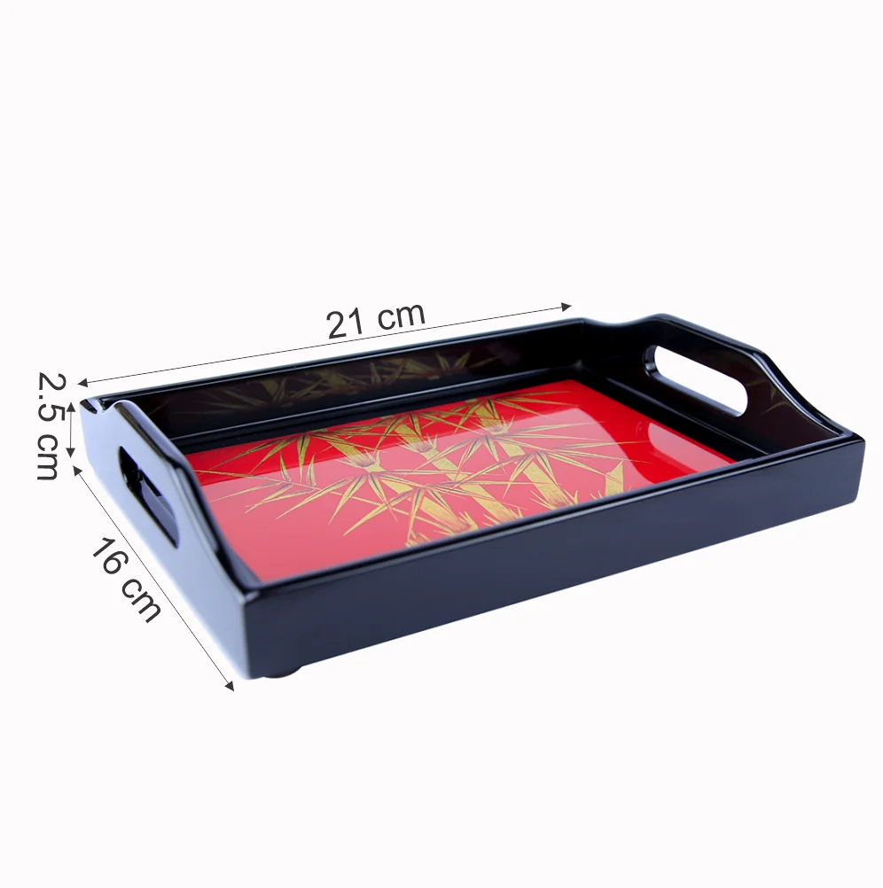 
DONG PHUONG Serving Trays Handles Small Rectangle Tray for Party Coffee Table Breakfast Afternoon Tea Wooden Tray 