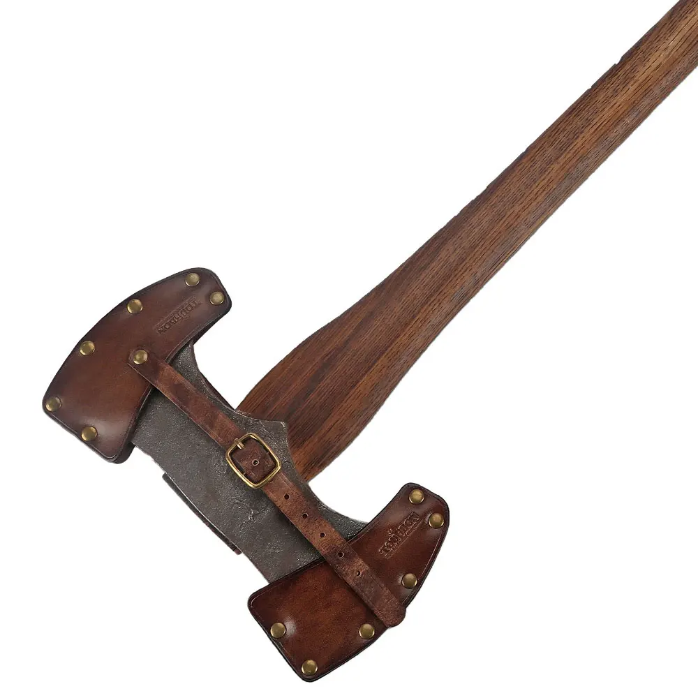 High Quality Hand Forged New Damascus Steel Viking Bearded Axe 14 Inch Wooden Handle