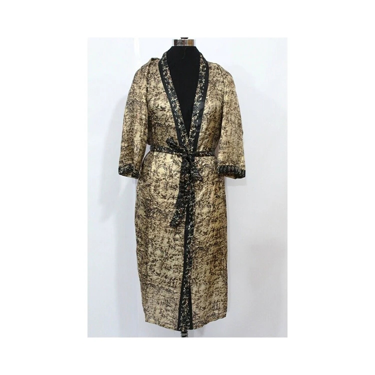 Stylish Silk Sari Handmade Night Wear any Occasion Casual 3/4 Sleeve Kimono with Bell Sleeve Belt Moroccan Kaftan