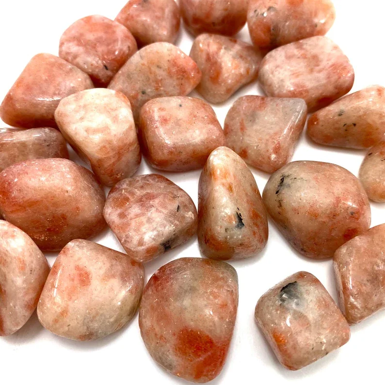 BEAUTIFUL CRYSTAL SUNSTONE TUMBLED STONES/ NATURAL POLISHED SUNSTONE AGATE TUMBLES /TOP QUALITY ORANGE SUNSTONE TUMBLE STONES