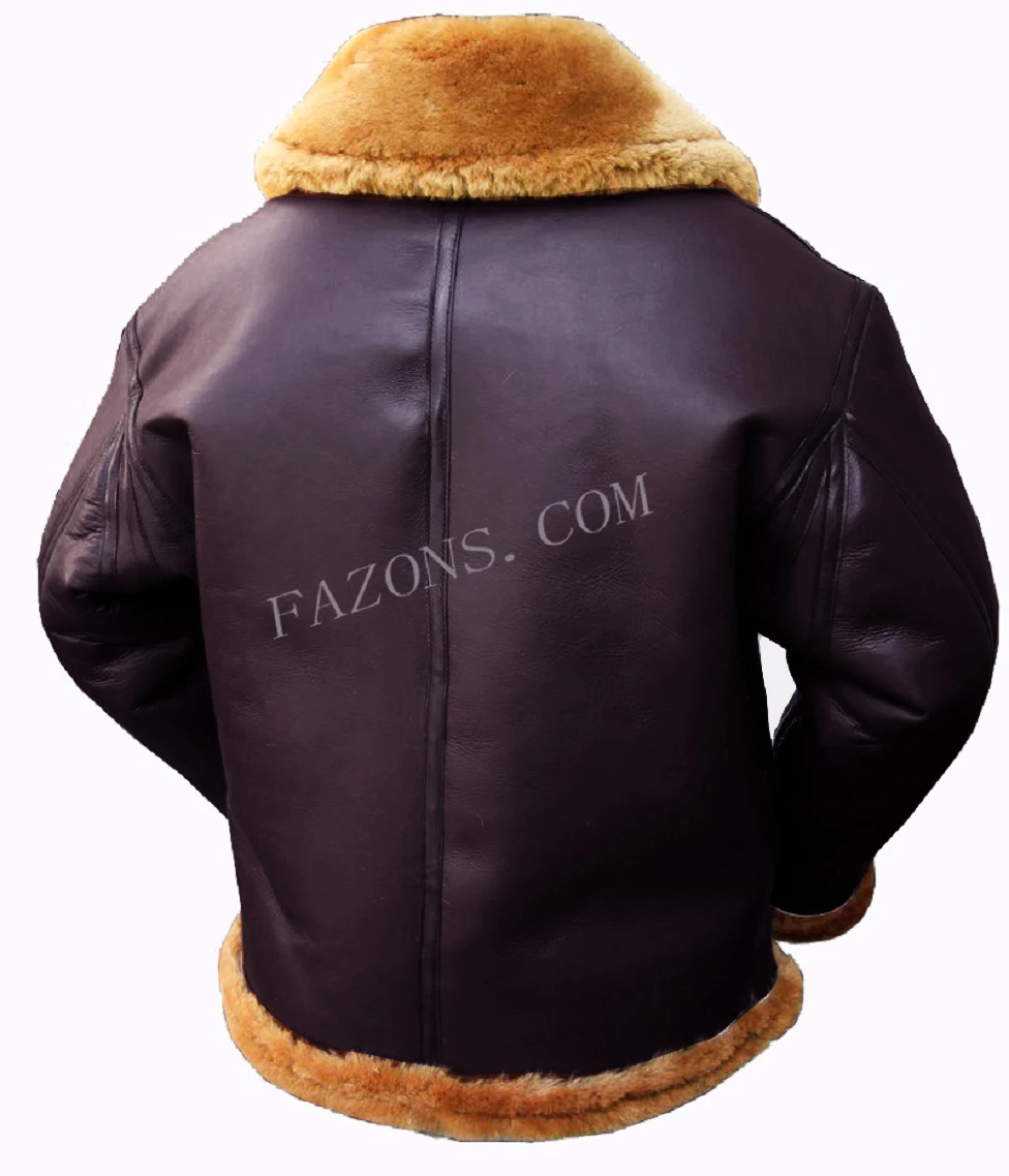 New Men Shearling B3 Leather Jacket Vintage Style  Military Flying Casual Bomber  Fashion Fur Leather Jacket OEM