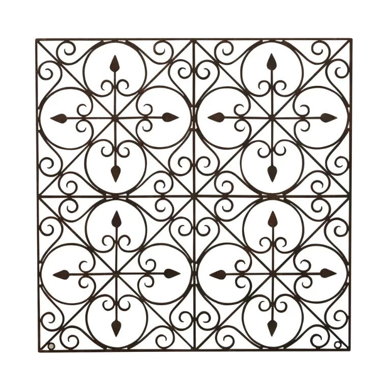 Modern Traditional Square Medallion Iron Wall Art Decor Customized Interior Metal Decorative for Sale
