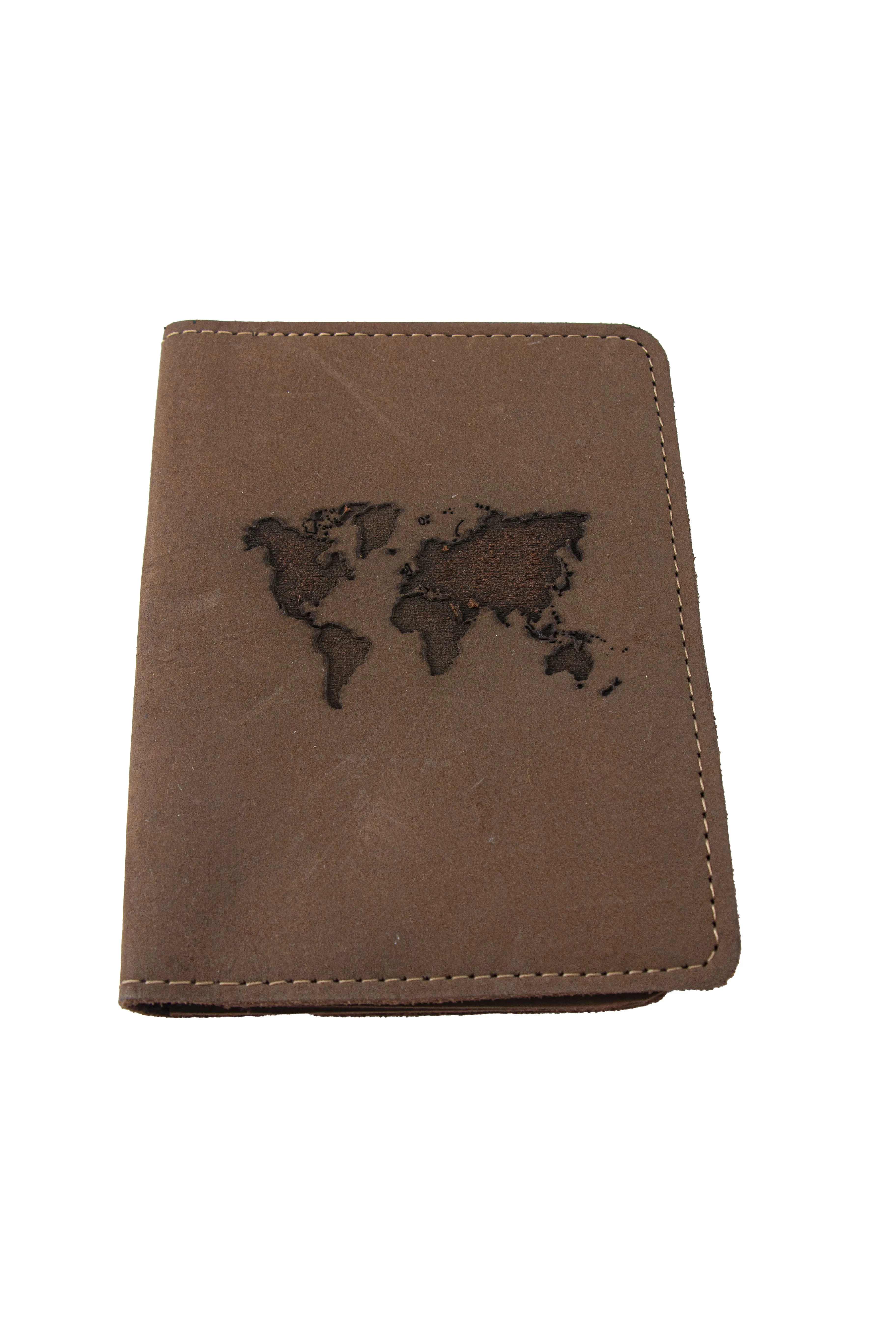 Soft Brown Leather Journal Map Embossed Cover B5 Size Handcrafted Refillable Cottan Paper Bound Journal Notebook Wholesale