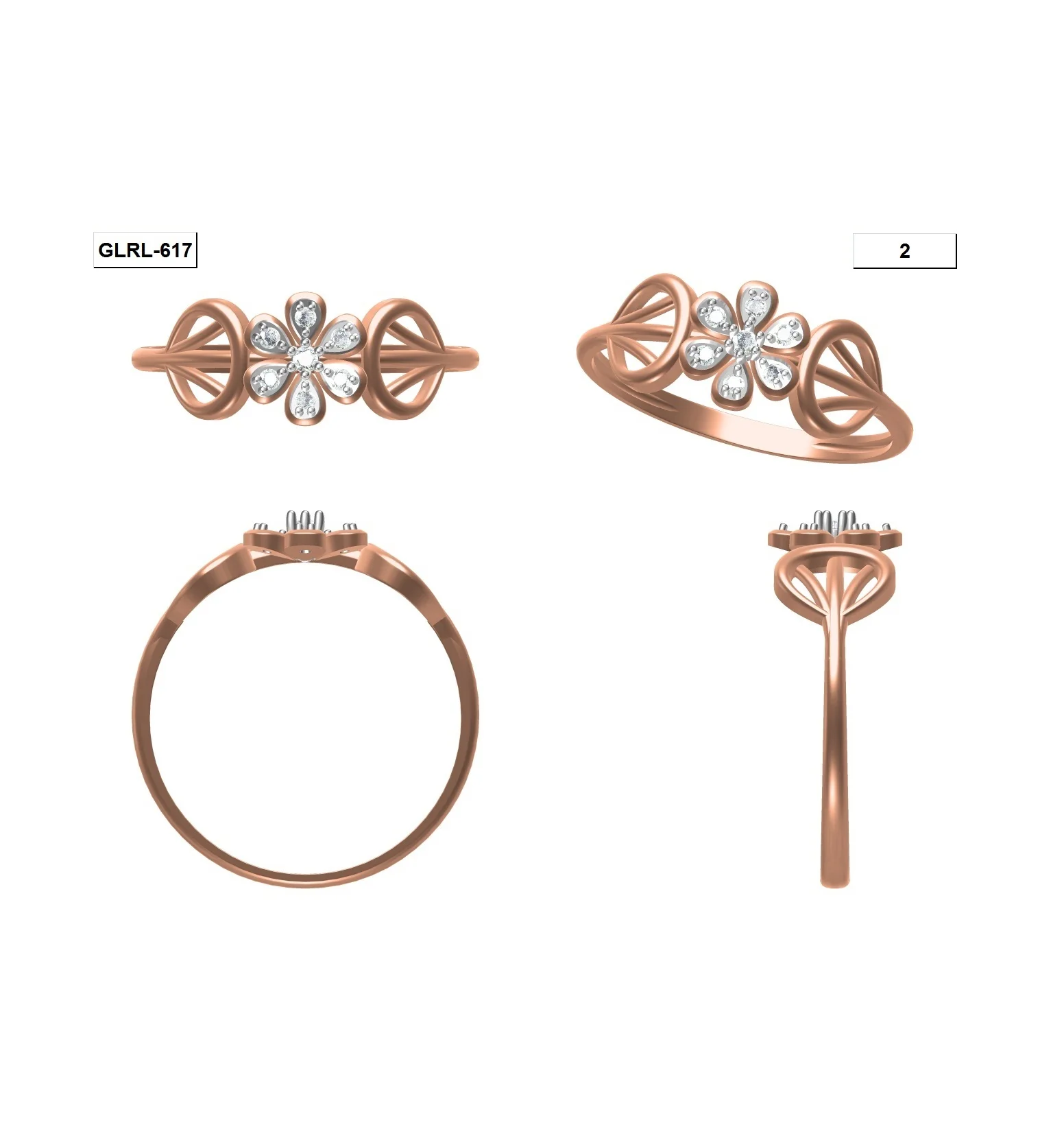 
Maamoona Simple Thin Rings Cross Gold Plated 18K Gold Natural Diamond Ring Designs For Girl 