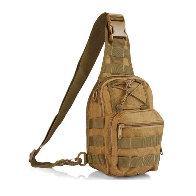 Unisex Tactical Camouflage Crossbody Bag Single Shoulder Nylon Chest Bag for Outdoor Sports Small Sling for Camping Hunting