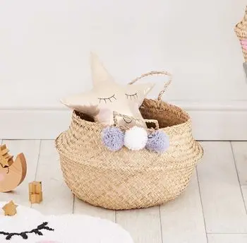 Direct supplier natural material storage basket Eco-friendly seagrass storage basket handwoven seagrass basket seagrass bag