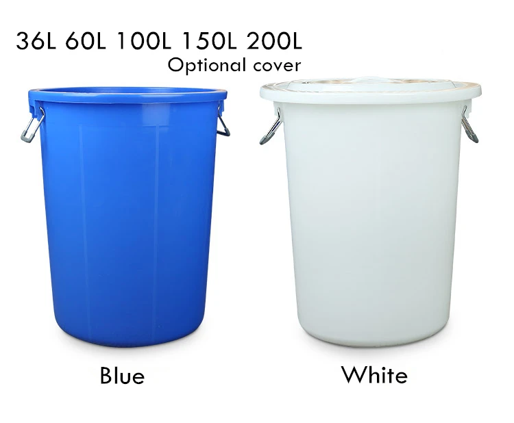 200l 200 liter 50 gallon large round plastic food water bucket with lid handle wholesale