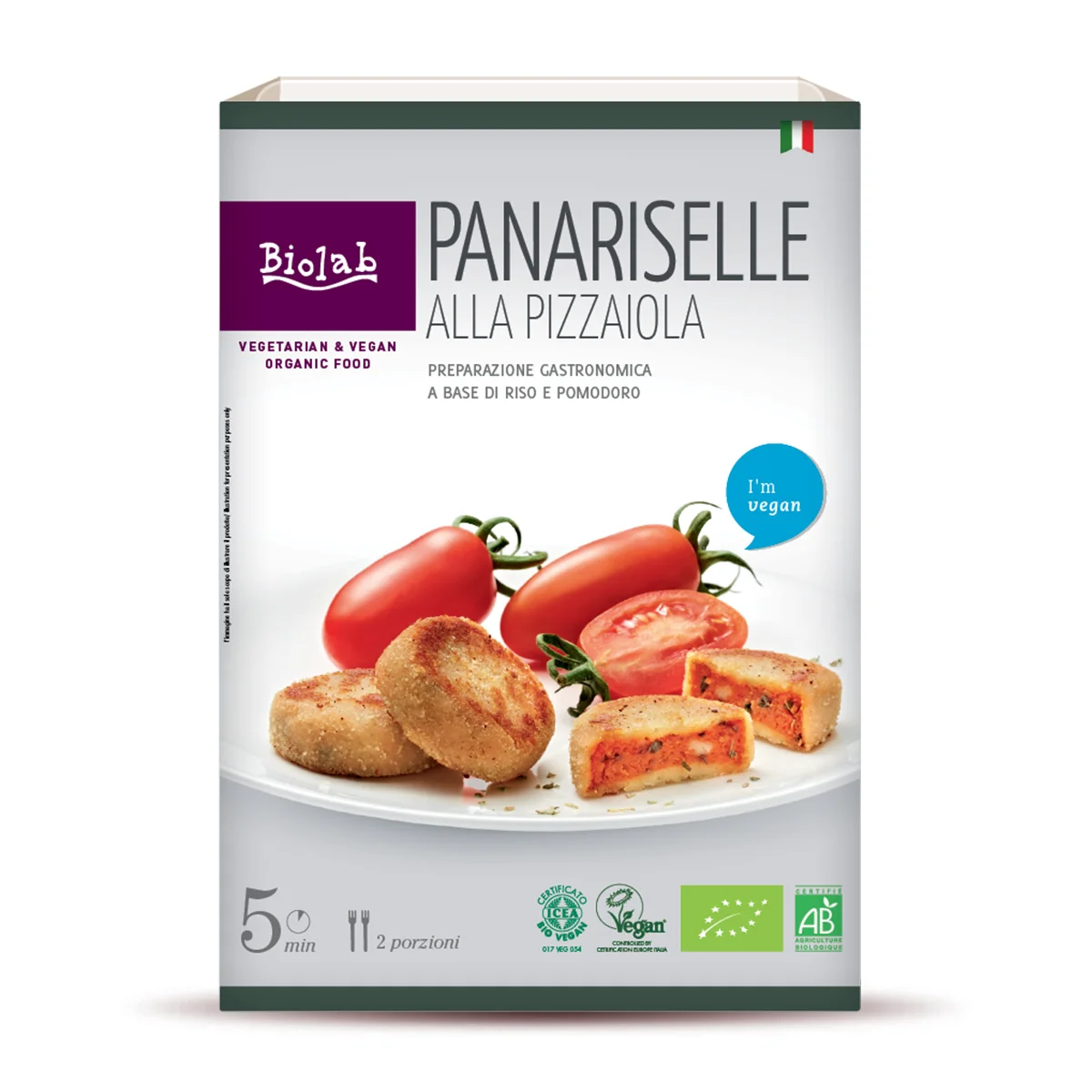 
PANARISELLE - PANATINE PIZZAIOLA, Biolab, organic with vegan cheese made in Italy, 150 grams 