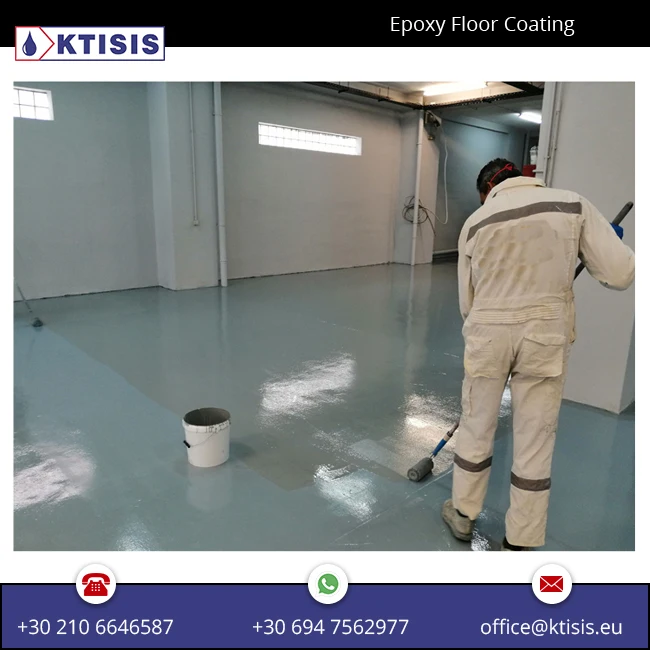 Epoxy Floor Paint easily applied with roller available in Green colour - for covering concrete and mosaic surfaces