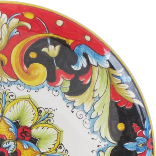 Italian Fine Arts Handmade wall hanging pottery plate ceramic decorative plates for home decoration