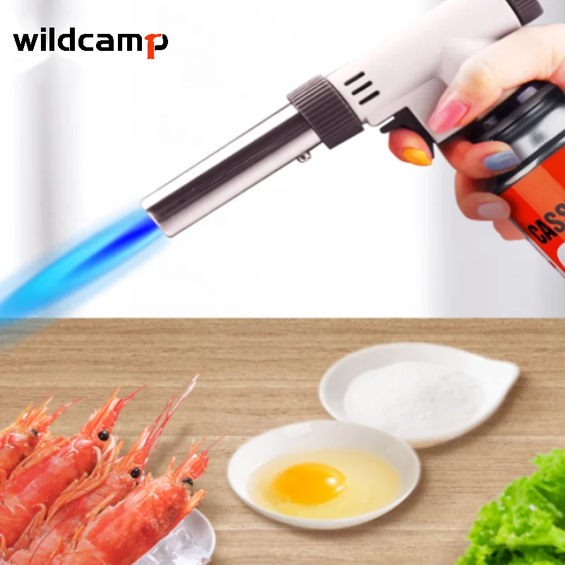 Wildcamp Professional Food Butane Torch Kitchen Creme Cooking Culinary Torch Lighter Head with Reverse Use