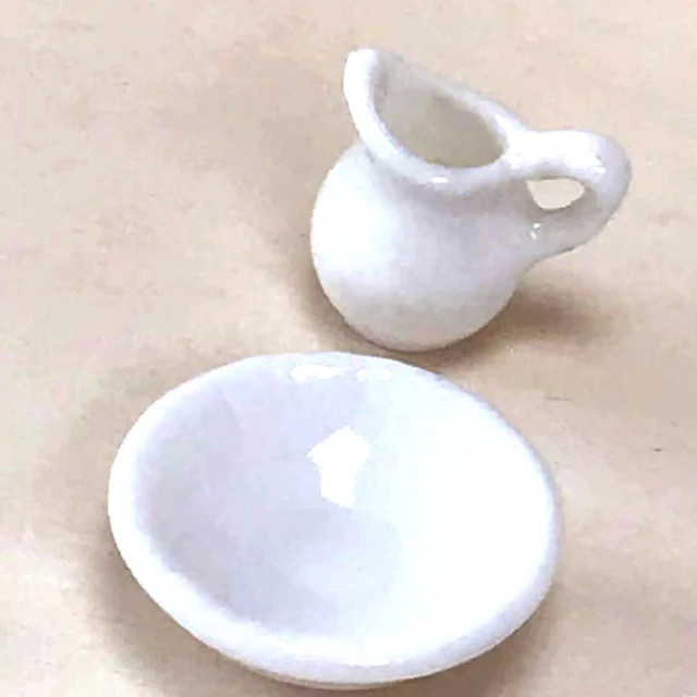 Miniatures Accessories White Syrup Cup and Plate Set for Coffee for Children DIY