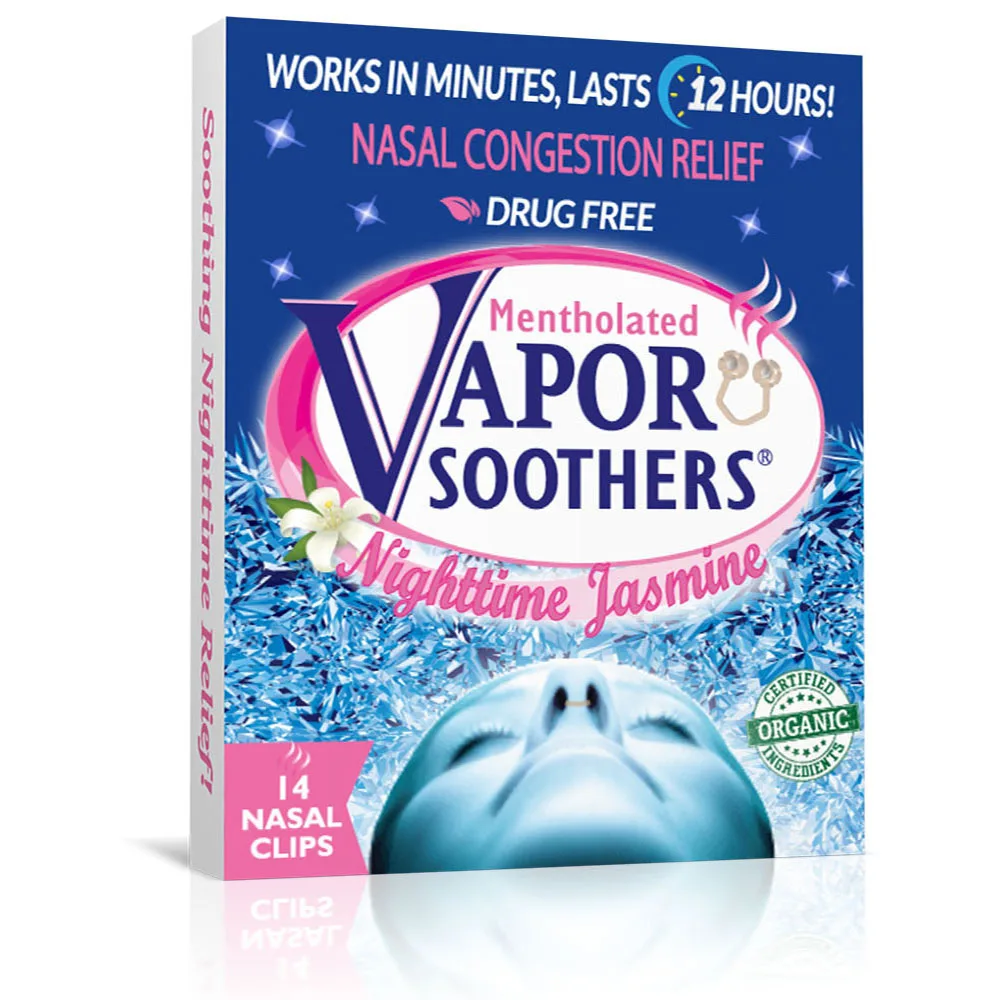 Private Label Premium Quality Vapor Soothers USA Based Nighttime Jasmine Scent 14ct Nasal Inhaler Dilator