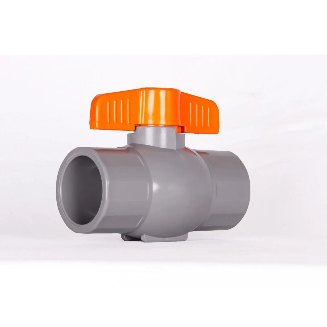 Plastic Material Hand Operated Un-Threaded Ball Valve Orange Handle Export From Vietnam