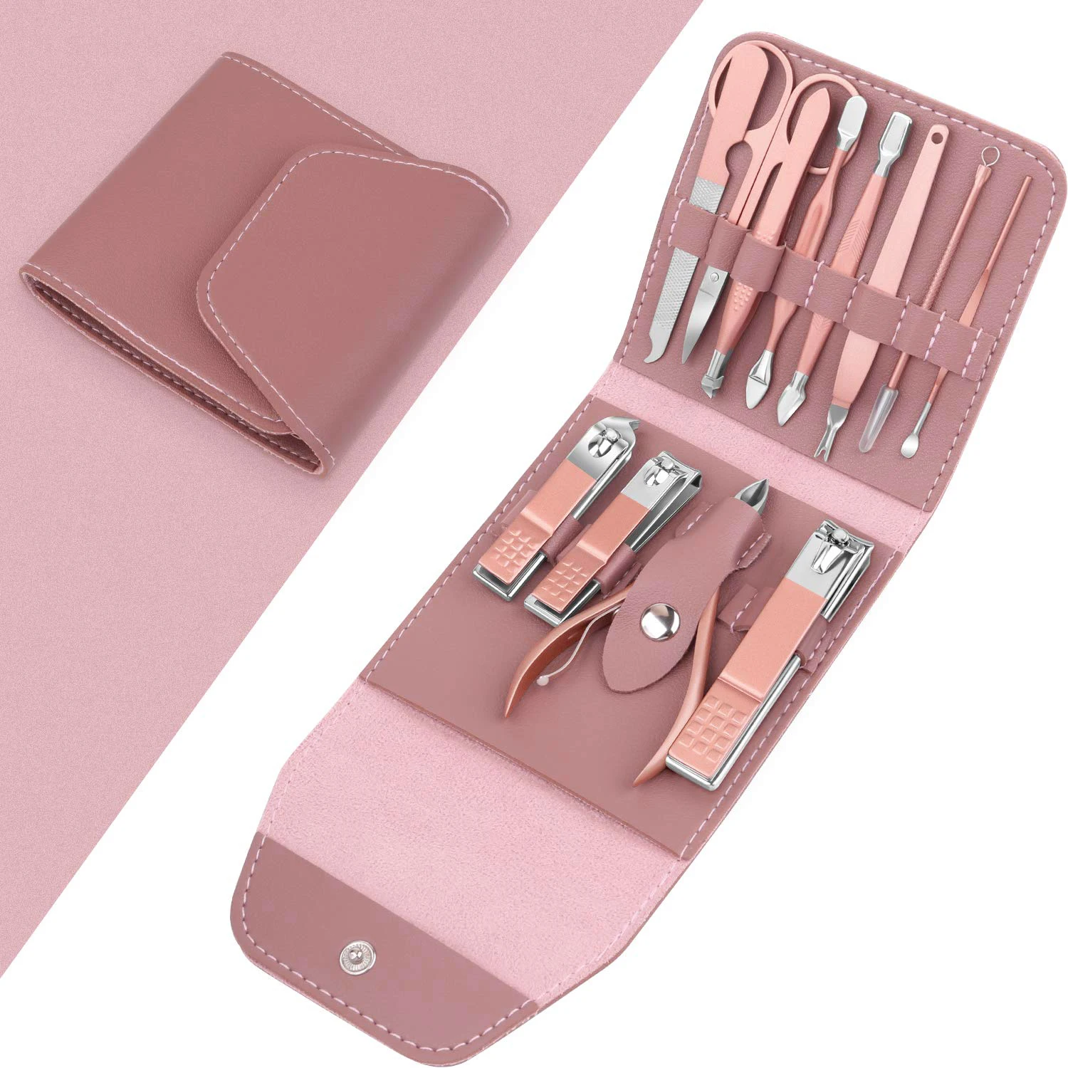 Wholesale Manicure & Pedicure Set 12 Pcs Stainless Steel Beauty Instruments Kit With Private Label