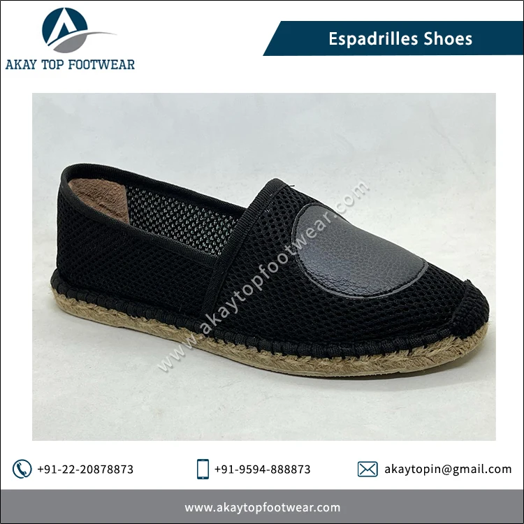 Espadrilles Manufacturer & Exporter of Cotton Canvas Mesh Fabric Made Unisex EVA Sole Shoes/Flat Espadrilles for Women & Men