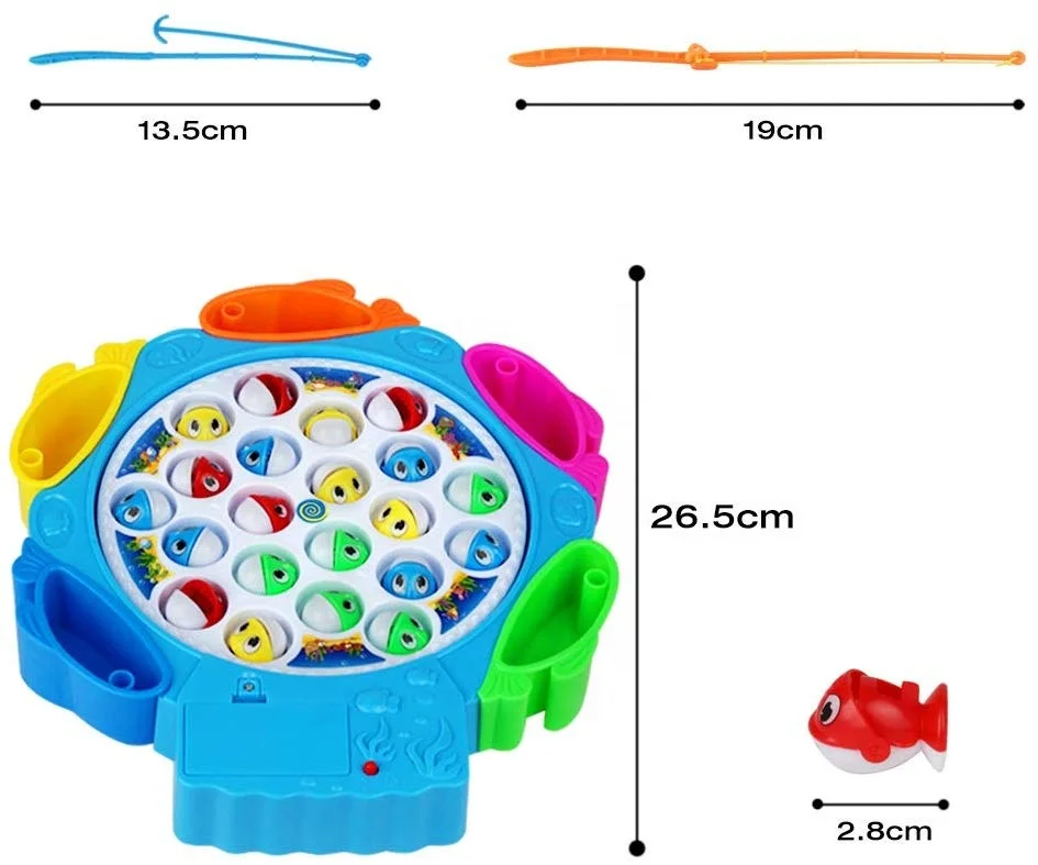 Music Glowing Plastic Magnetic Fishing Toy Set Fishing Rod Model Play Fishing Games Outdoor Toys