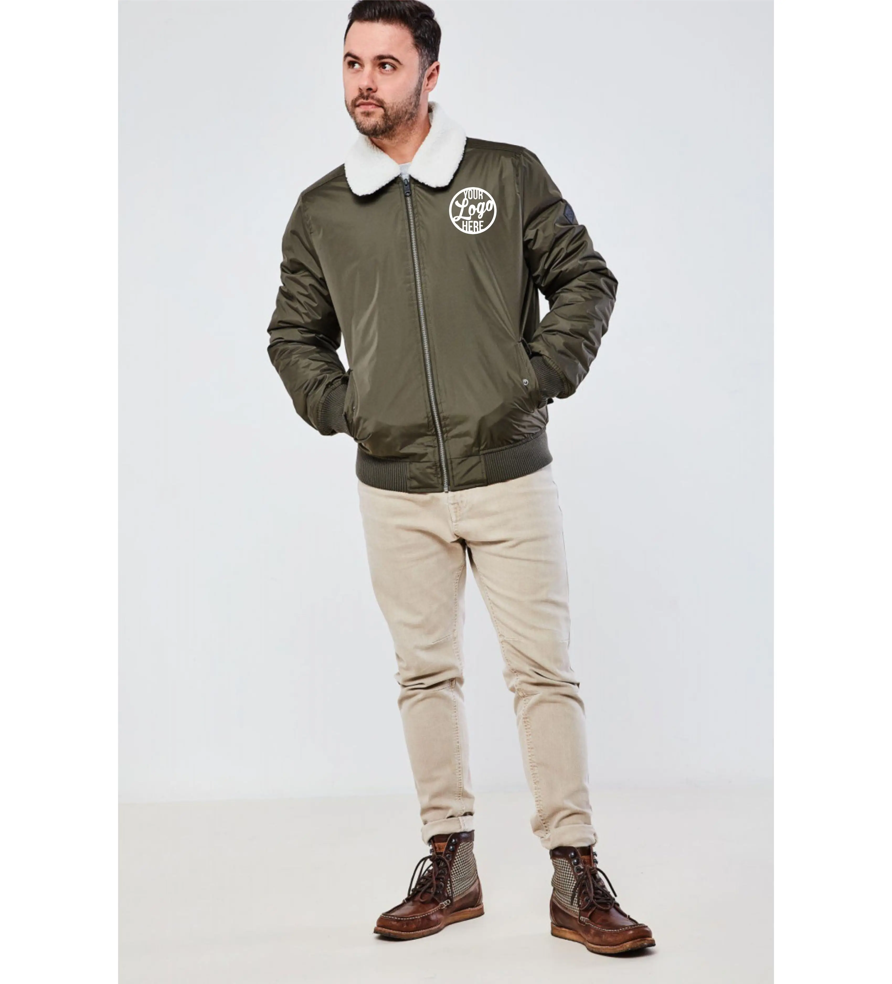 Мужская нейлоновая Высококачественная куртка-бомбер без рисунка на заказ оптом атласная мужская зимняя с подкладкой