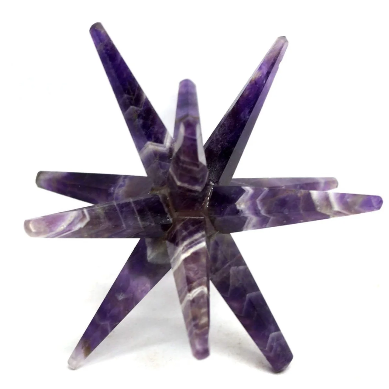 Natural crystal wholesale Gemstones Amethyst 12 pointed Merkaba Star   Beautiful super Quality
