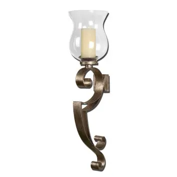 glass votive candle holder with brass antique metal top for wedding party home hotel spa Church and Festival decoration