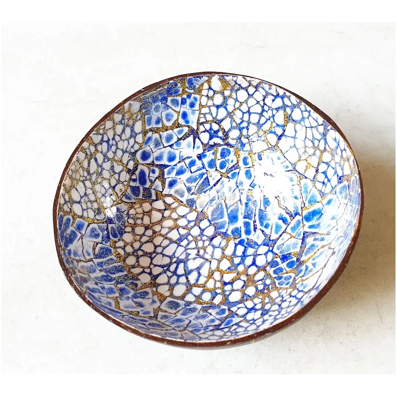 Polished Blue Mother Of Pearl Inlaid Coconut Bowl Wholesale from 100% natural best price made in Vietnam
