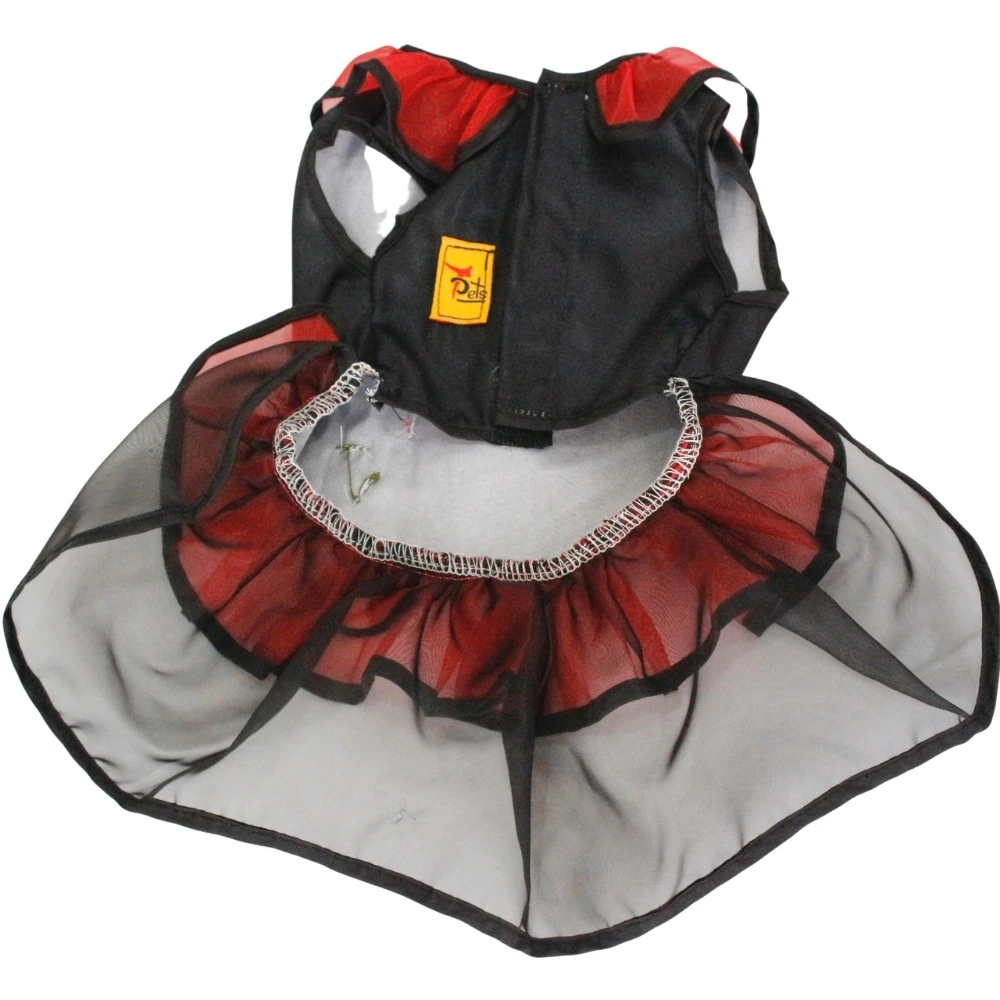 New Design 2021 Chiffon Pleated Round Neck Dress For Pet Dogs Apparel (Small Size)