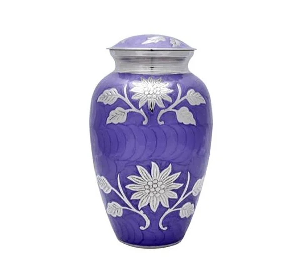  Прекрасные фиолетовые и серебряные птицы урна для кремации золы погребальная по индивидуальному заказу производитель из Индии низкой цене