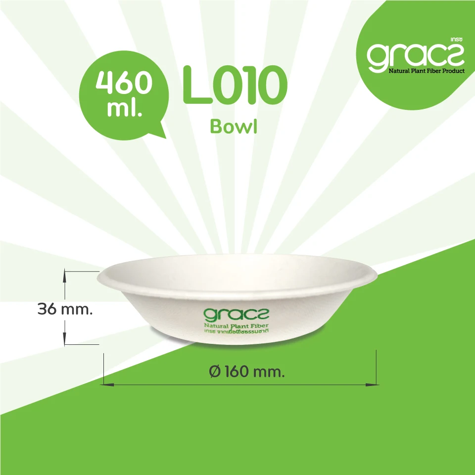 
Gracz L010 Bowl 460ml eco friendly packaging cup bowl food containers Thailand 