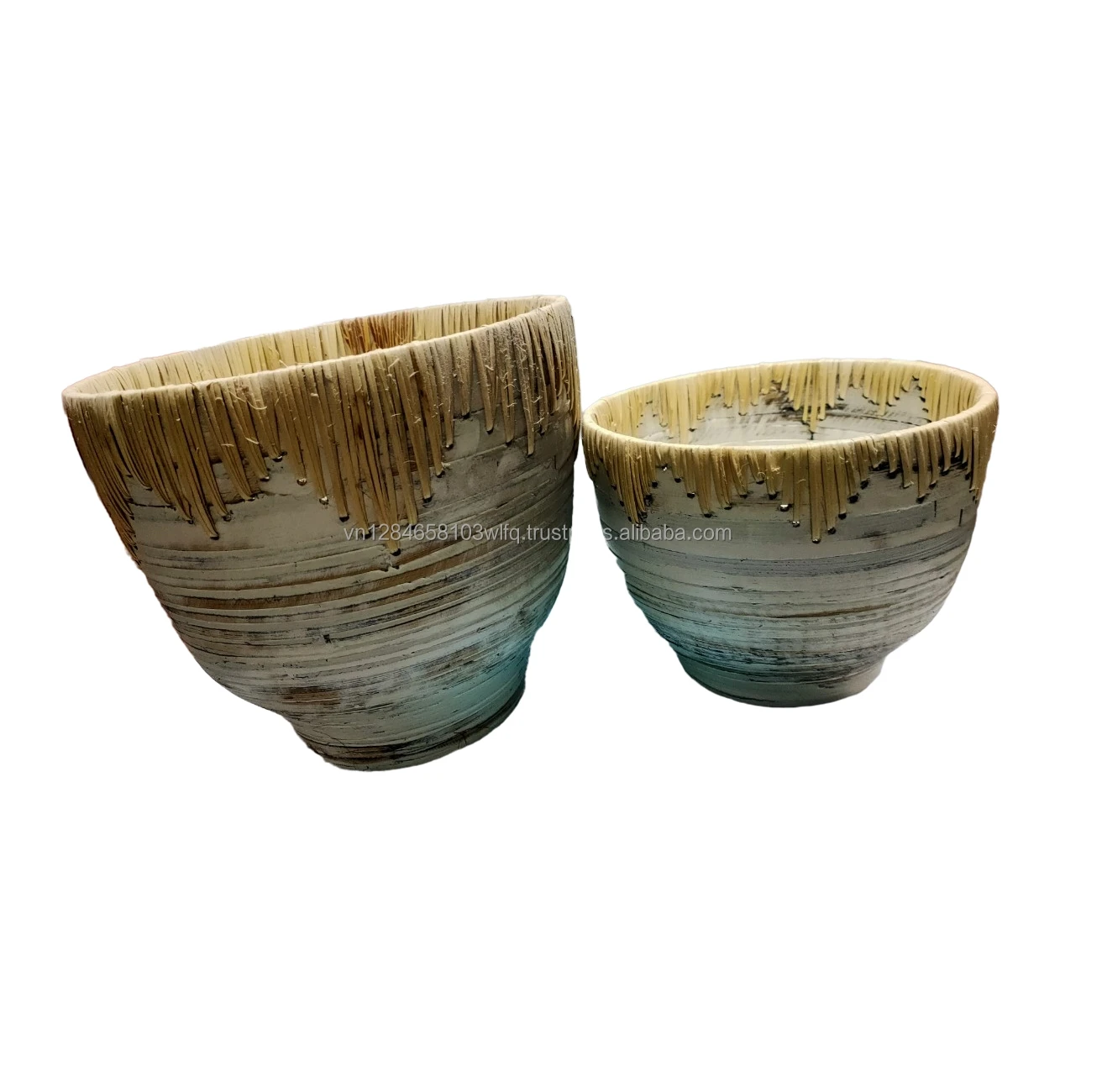 Wholesale 100% Natural Eco-Friendly Round Rattan Bamboo Salad Bowl Customized Accepted from Vietnam Best Supplier