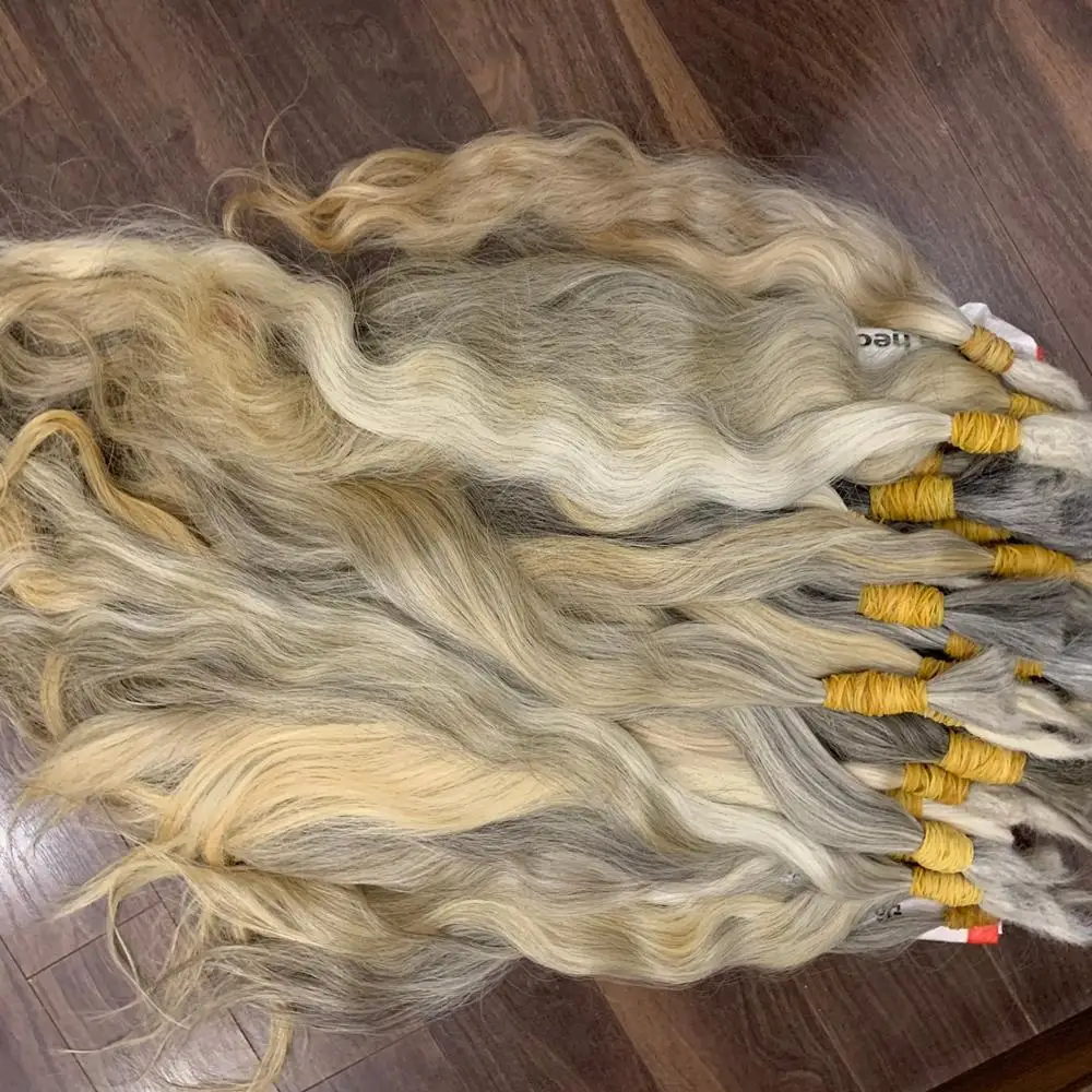 MH Trust 100% Vietnamese Cuticle Aligned Remy Hair 30-Inch Lace Front Bulk Vendors Gray Human Hair with Wave Style Virgin Hair