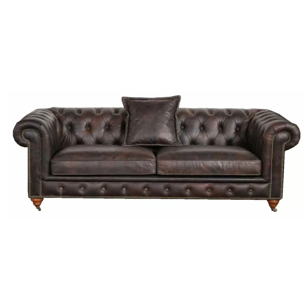  Новый дизайн Chesterfield и элегантные диваны для гостиной с колесами оригинальный кожаный диван набор мебели домашнего декора
