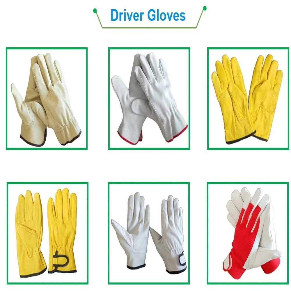 
White Sheep Skin Palm and Back Cow Split Leather Work Driver Gloves With A plus quality Palm Gloves 