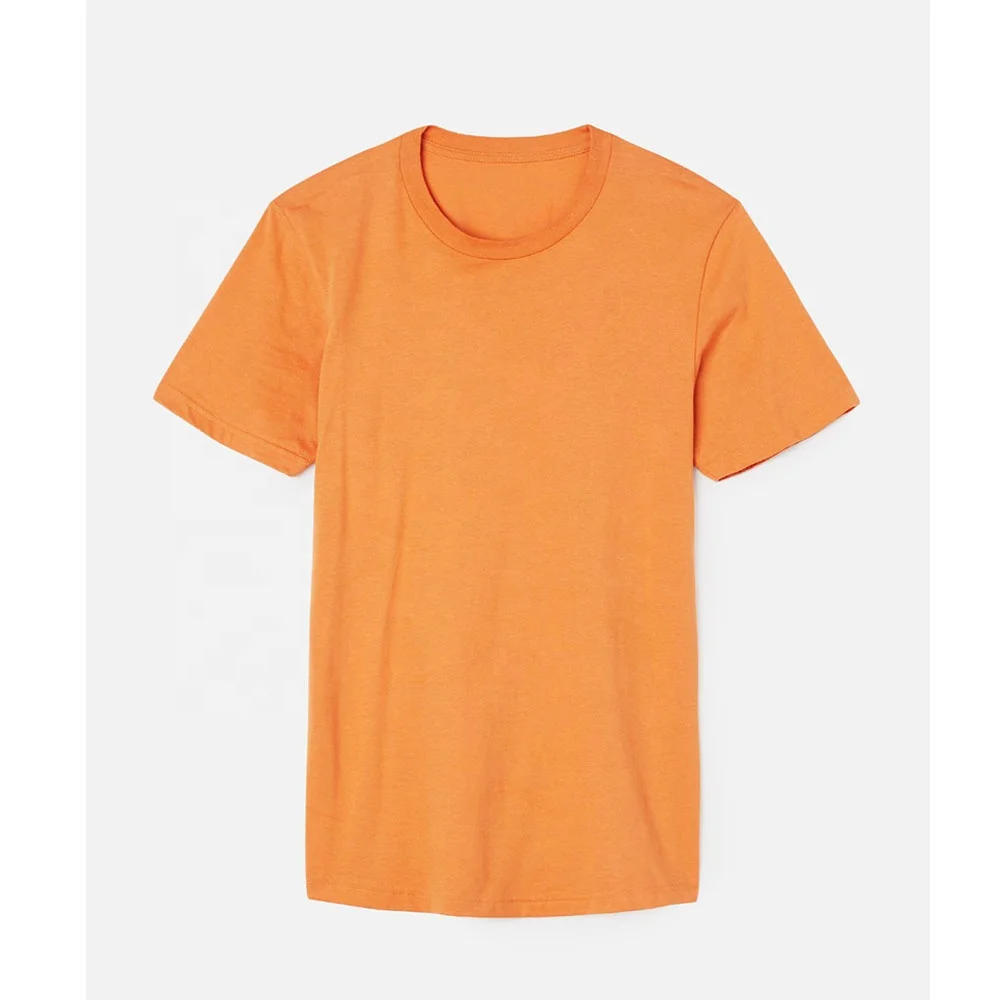 Orange Blank short sleeve  Breathable tee Custom Comfort Breathable Unisex Tee with Super Soft Feel and Logo Printing