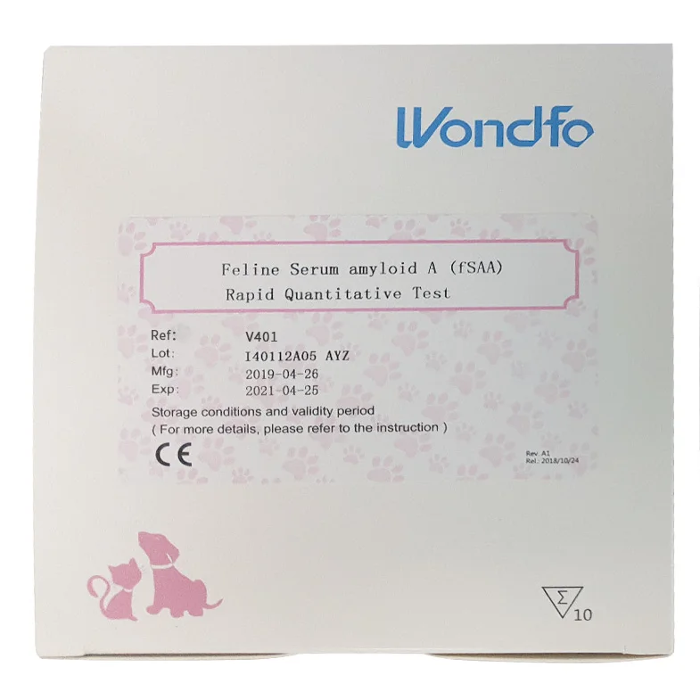 Wondfo High Accuracy Veterinary Finecare PLUS VET Feline fSAA Rapid Quantitative Test Kits Strip Pet Clinic