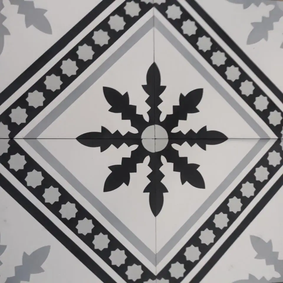 Encaustic handmade cement tiles, terrazzo finish