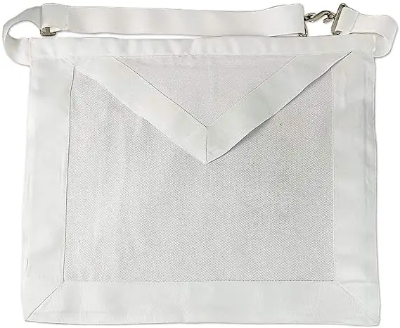 Factory Direct Freemason Poly Cotton White Masonic Regalia Apprentice Apron