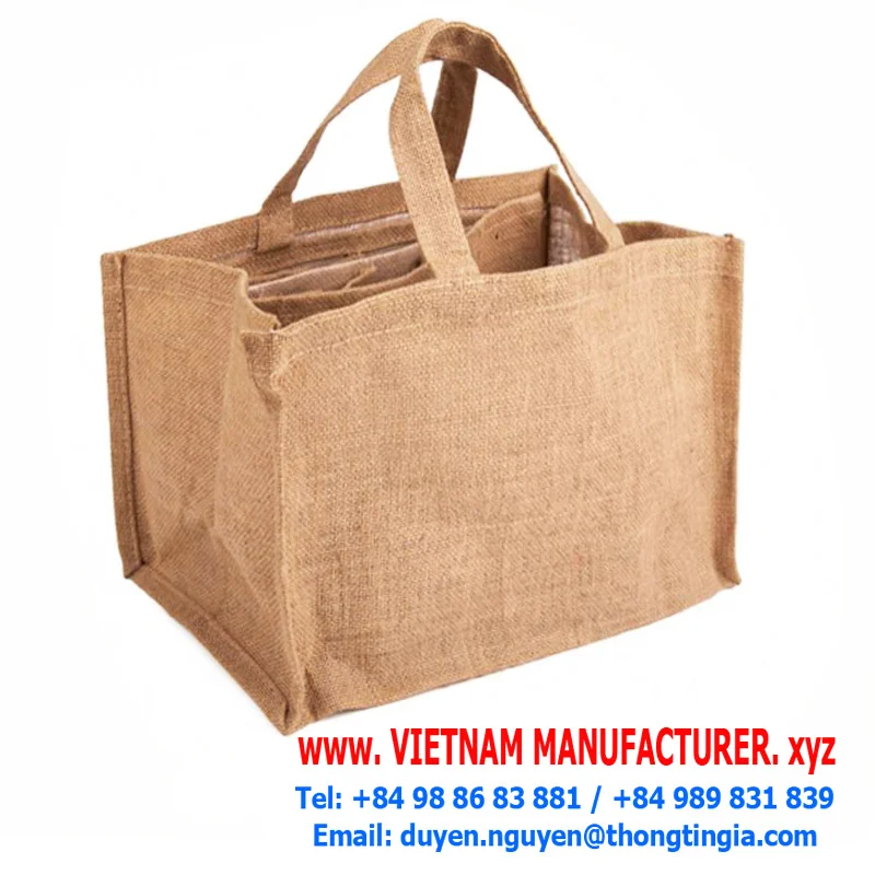 OEM ODM Customised Fabrics Brown Color Handled Lifestyle Bags Jute Shopping Bag with Medium Size 30-50cm