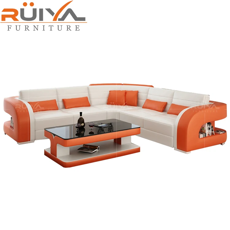 Office sofa set Home Furniture L shape new design genuine 5 seater leather sofa