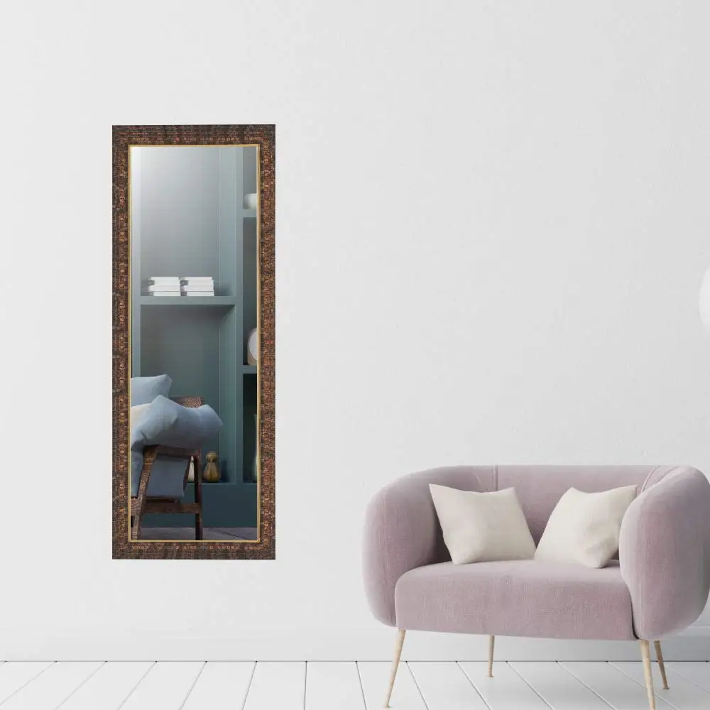 Вертикальное резная конструкция ручной работы, декоративное настенное зеркало большого размера с деревянной рамкой для декора интерьера