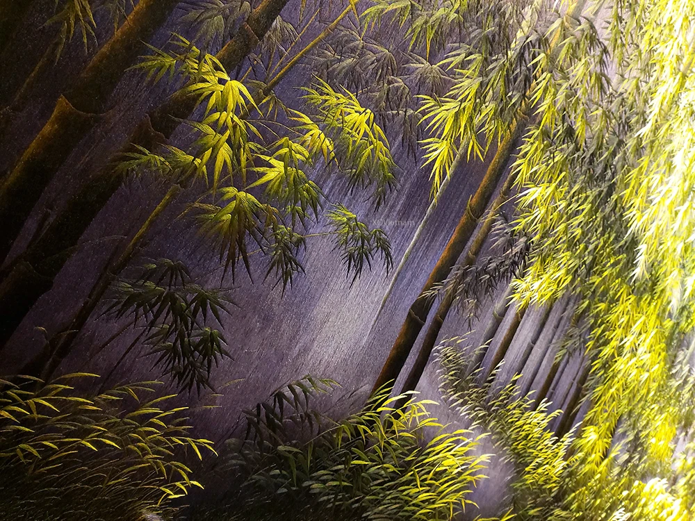  Вышитая вручную картина высокого качества бамбуковый лес для настенного украшения