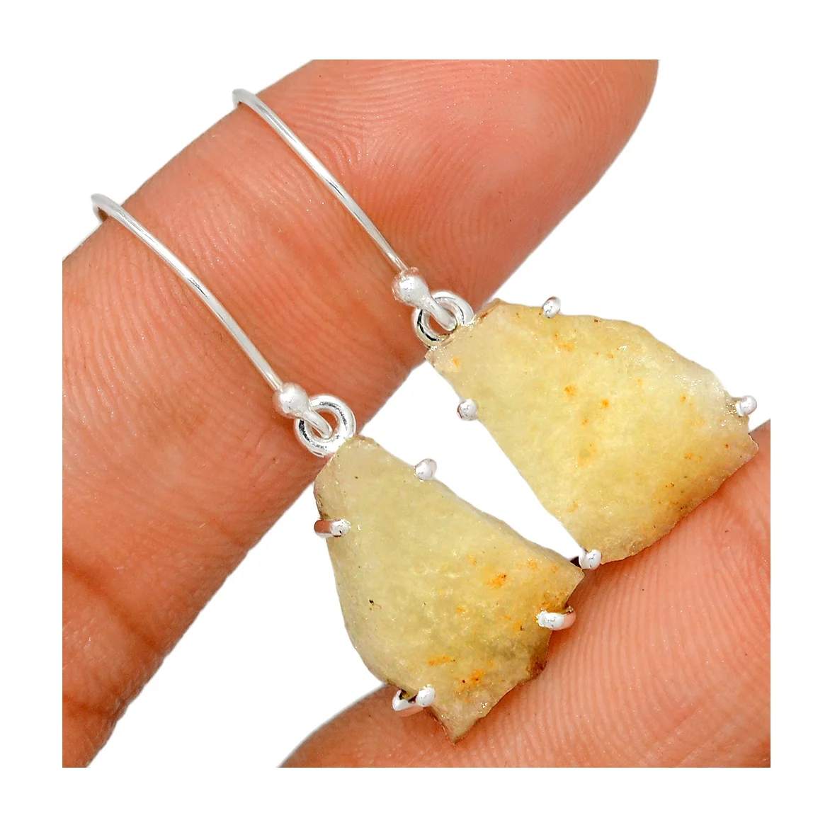 Серьги-кольца из стерлингового серебра, женские серьги с серебряным покрытием и Индийским ливийским пустынным стеклом, массивные серьги от индийского продавца